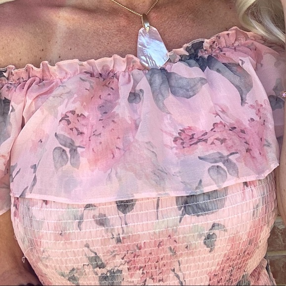 CUSTOM NWT Unique Pink Floral Summer Spring Mini Dress Small Flowy Bodycon - Picture 10 of 15